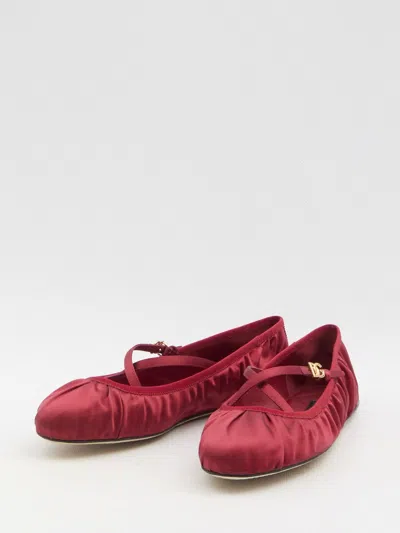 Dolce & Gabbana Satin Ballerinas In Multi