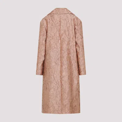 Dries Van Noten Crinkle Effect Single Breasted Coat In Multi