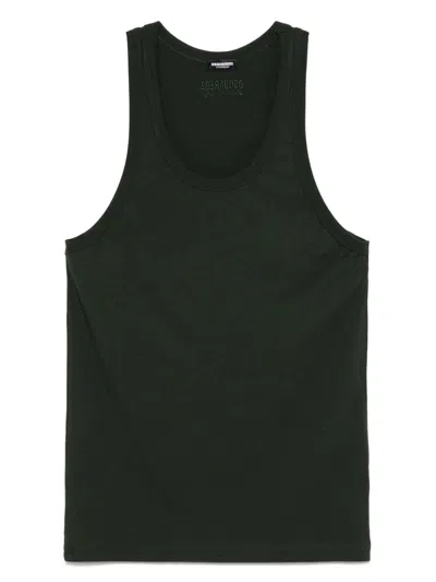 Dsquared2 Embroidered-logo Tank Top In Green
