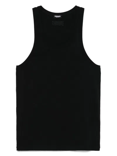 Dsquared2 Embroidered-logo Tank Top In Black
