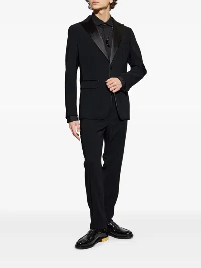 Dsquared2 Miami Virgin Wool Two-pieces Suit With Satin Lapels In Black