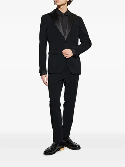 Dsquared2 Miami Virgin Wool Two-pieces Suit With Satin Lapels In Black