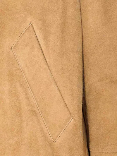 Ami Alexandre Mattiussi Beige Shearling Jacket With Buttons Closure In Brown