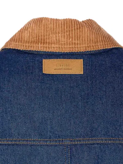 Ami Alexandre Mattiussi Ami Paris Denim Padded Jacket In Blue