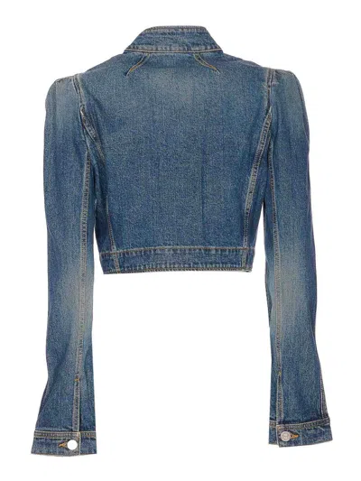 Alaïa Alaia Blue Washed Denim High-neck Jacket Women