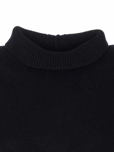 Alaïa Black Crop Jumpers Sweater In Black