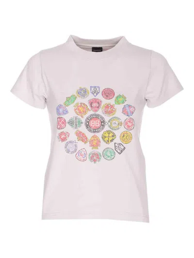 Balenciaga White T-shirt With Logo Prints In White
