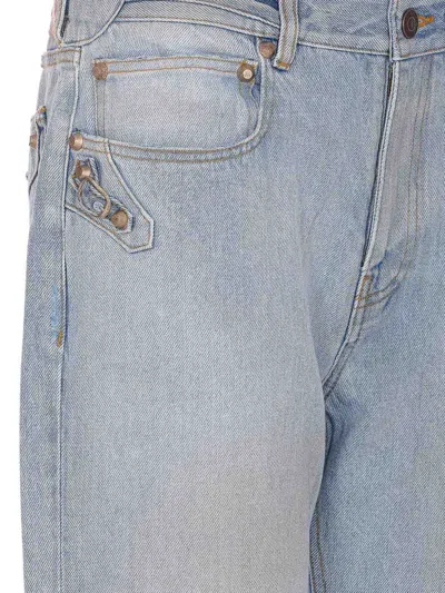 Balenciaga Denim City Straight Jeans In Blue