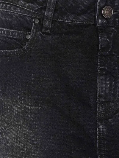Balenciaga Washed Black City Mini Denim Skirt In Black