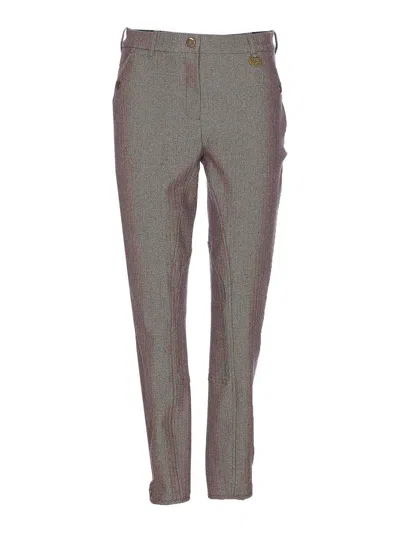 Burberry Johdpur Pants Stretch Cotton With Herringbone Pattern In Brown