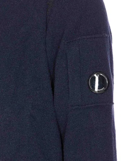 C.p. Company High Neck Knitwear With Arm Patch Detail In Multi