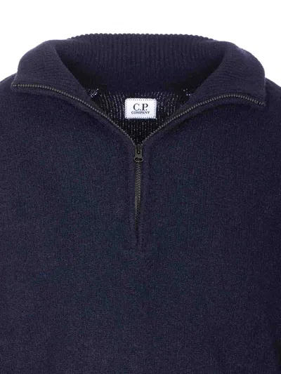 C.p. Company High Neck Knitwear With Arm Patch Detail In Multi
