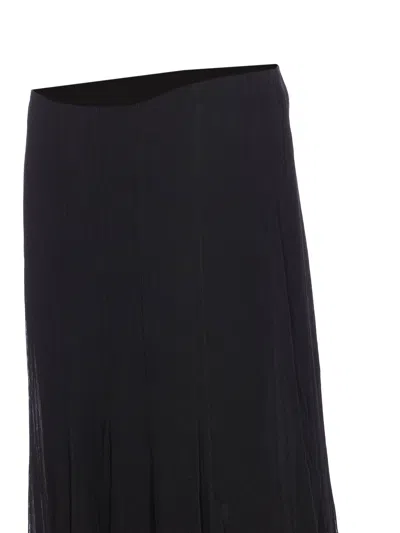 Chloé Maxi Skirt With Sheer Overlay And Flowy Design In Black