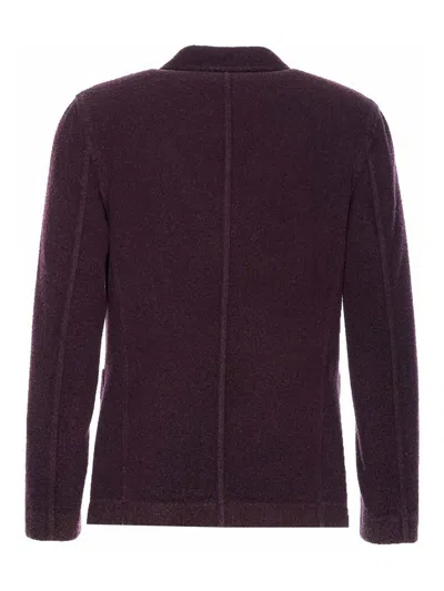 Circolo 1901 Textured Fabric Jacket Notched Lapel In Purple
