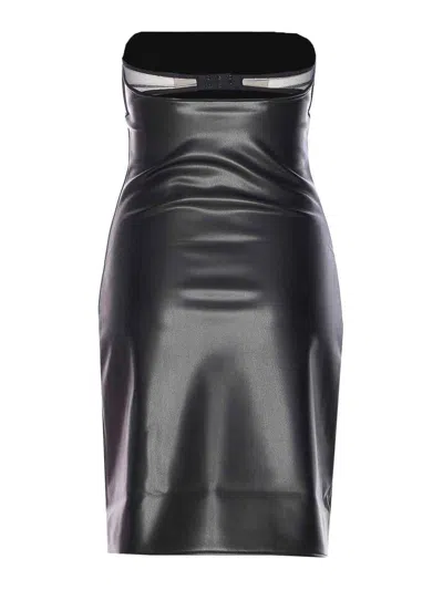 Courrèges Strapless Mini Dress With Back Strap Detail In Black