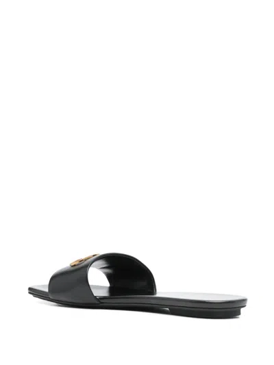 E'clat Elegant Calf Leather Flat Sandals In Multi