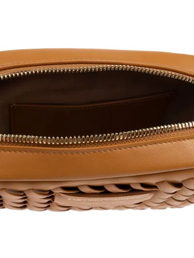 E'clat Leahter Camera Bag In Brown