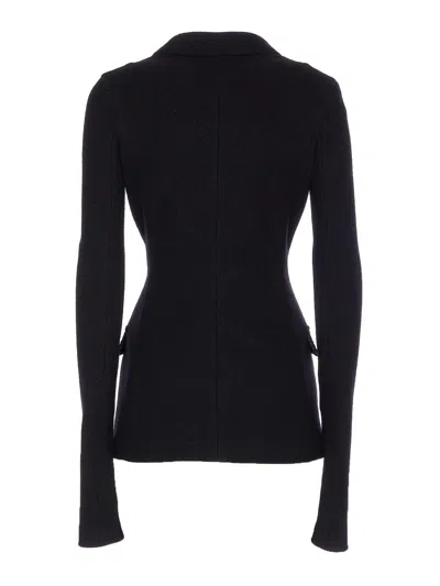 Dolce & Gabbana Double-breasted Jacket In Wool In Black