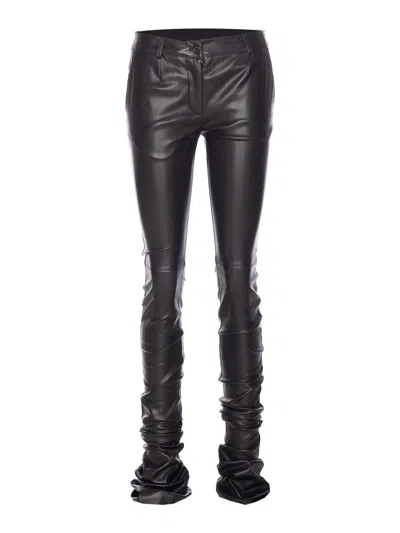 Dolce & Gabbana Black Leather Pants In Black