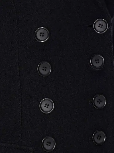 Dolce & Gabbana Double-breasted Jacket In Wool In Black