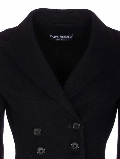 Dolce & Gabbana Double-breasted Jacket In Wool In Black