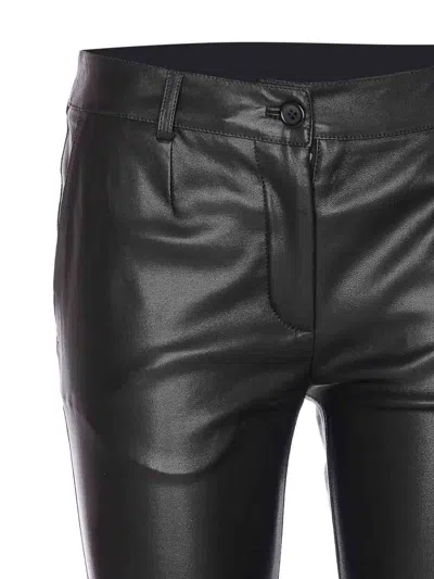 Dolce & Gabbana Black Leather Pants In Black