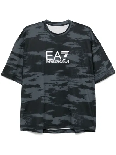 Ea7 Emporio Armani Logo Printed T-shirt In Multi