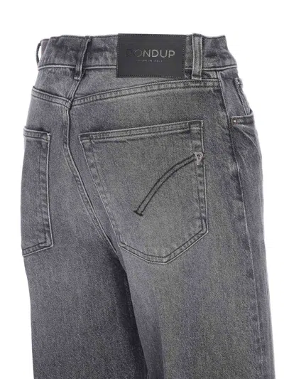 Dondup Wide-leg Trousers With Pockets And Loops In Gray