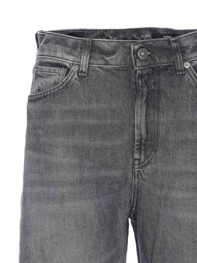 Dondup Wide-leg Trousers With Pockets And Loops In Gray