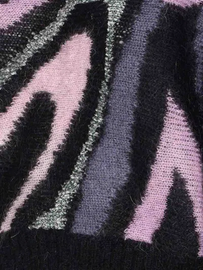 Pucci Embroidered Mohair Blend Oversize Sweater In Black