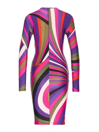 Pucci Iride Print Midi Dress In Multi