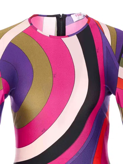 Pucci Iride Print Midi Dress In Multi