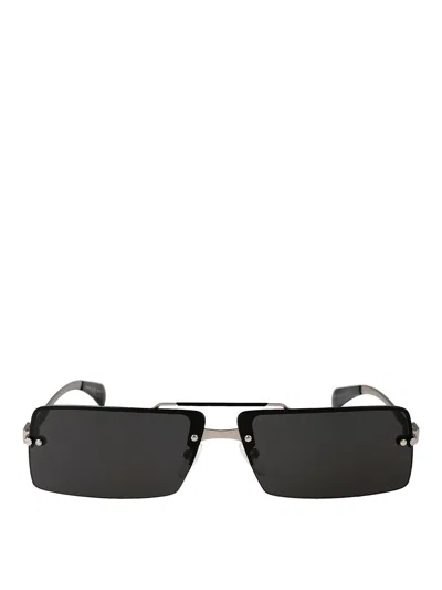 Ferragamo Silver Metal Sunglasses In Black