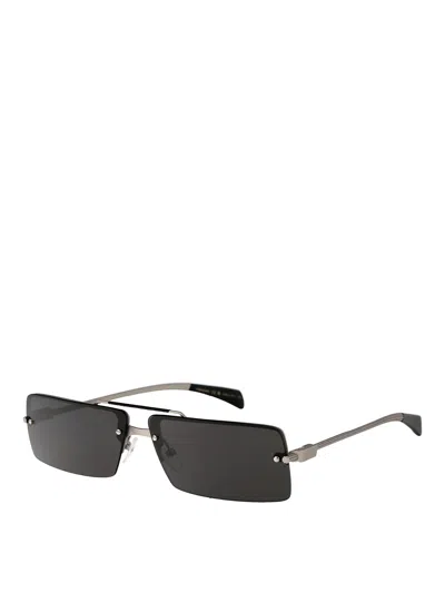 Ferragamo Silver Metal Sunglasses In Black