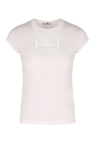 Elisabetta Franchi American Sleeves T-shirt In White