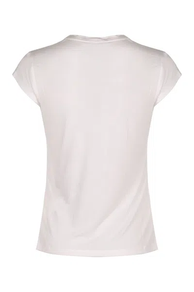 Elisabetta Franchi American Sleeves T-shirt In White