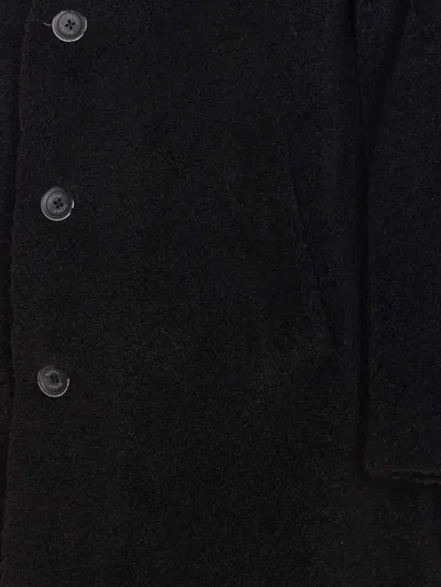 Herno Long Sleeve Notched Lapel Coat With Pockets In Black