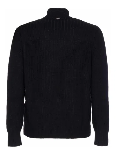 Herno Knitted And Padded Cardigan In Black