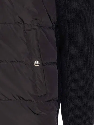 Herno Knitted And Padded Cardigan In Black