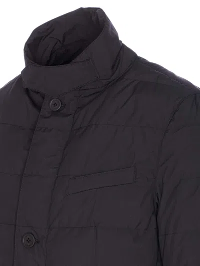 Herno Modern Blazer With High Collar And Pockets In Black