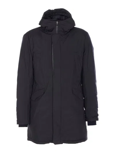 Herno Blue Padded Parka In Black