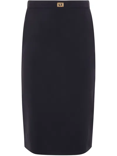 Elisabetta Franchi Pencil Midi Skirt In Black