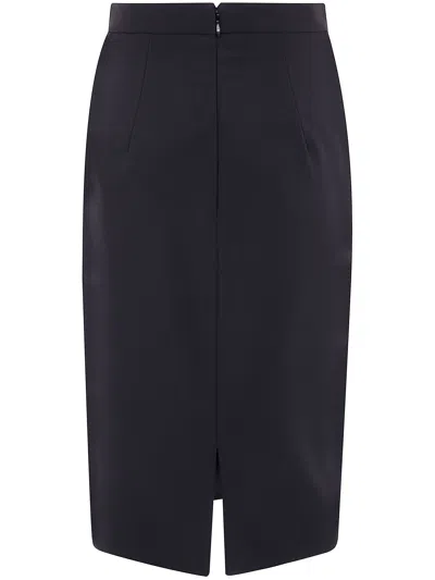 Elisabetta Franchi Pencil Midi Skirt In Black