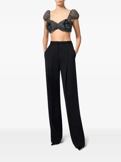 Elisabetta Franchi Polka Dot Print Top In Black