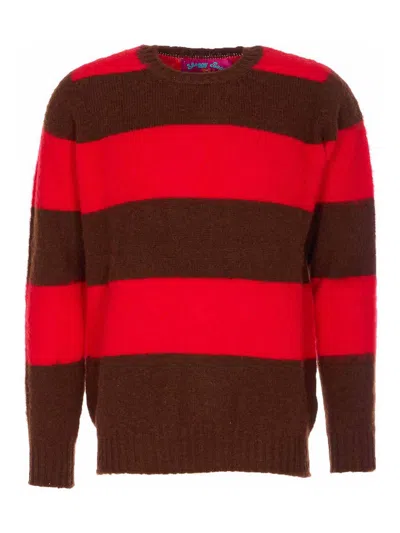 Howlin' Striped Crewneck Sweater Long Sleeves In Multi