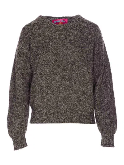 Howlin' Grey Shaggy Bear Sweater In Animal Print