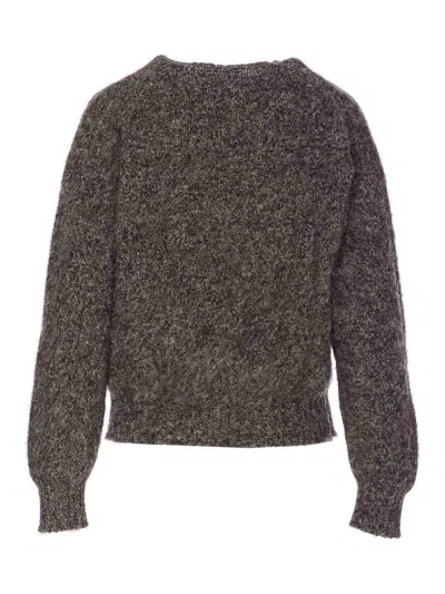 Howlin' Grey Shaggy Bear Sweater In Animal Print