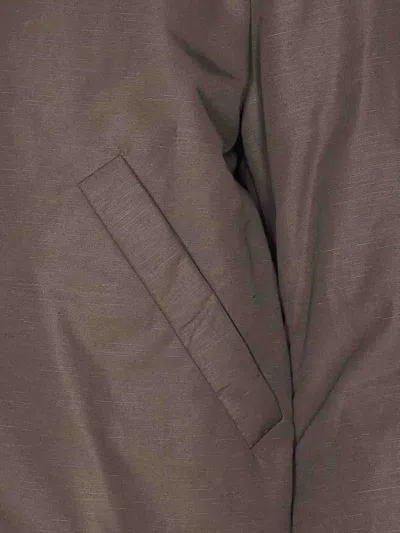 Lemaire Women Brown Water-repellent Puffer Blouson In Animal Print