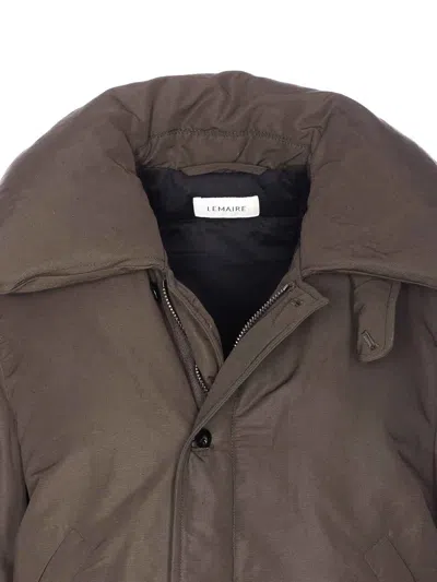 Lemaire Women Brown Water-repellent Puffer Blouson In Animal Print