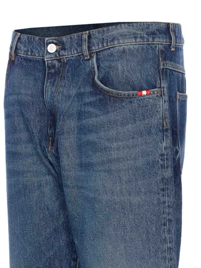 Amish Whiskering-effect Jeans In Blue